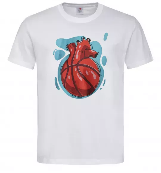 Чоловіча футболка Basketball heart Білий фото