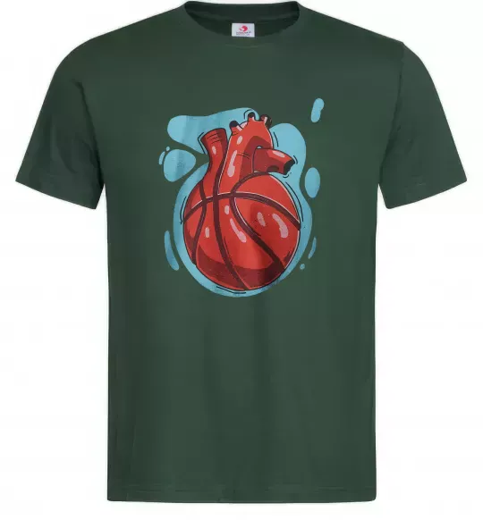 Чоловіча футболка Basketball heart Темно-зелений фото