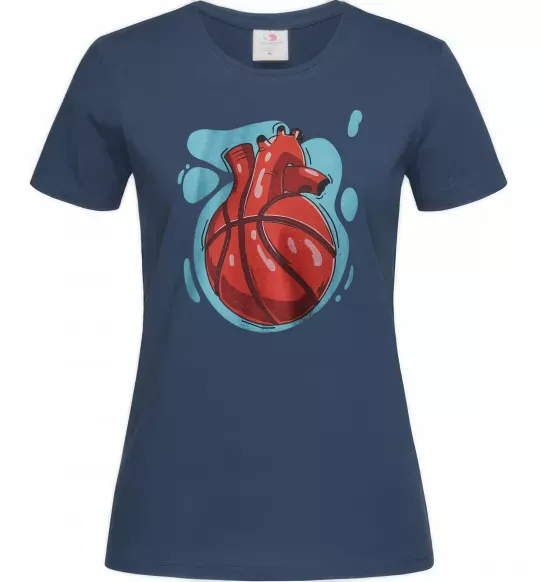 Жіноча футболка Basketball heart Темно-синій фото