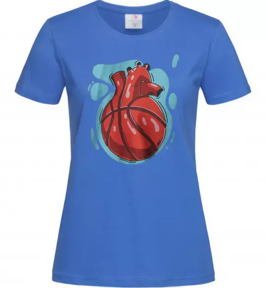 Жіноча футболка Basketball heart Яскраво-синій фото
