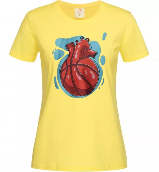 Жіноча футболка Basketball heart Лимонний фото