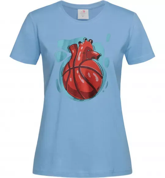 Жіноча футболка Basketball heart Блакитний фото