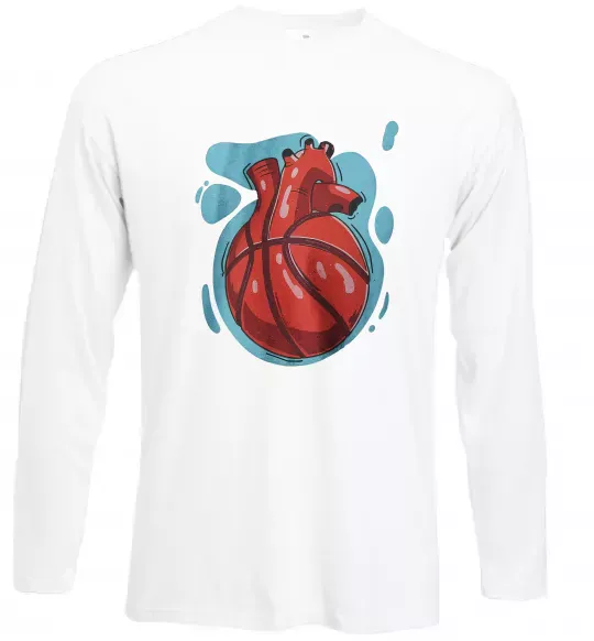 Лонгслів Basketball heart Білий фото