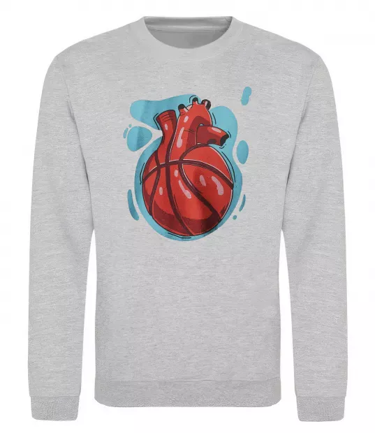 Світшот Basketball heart Сірий меланж фото