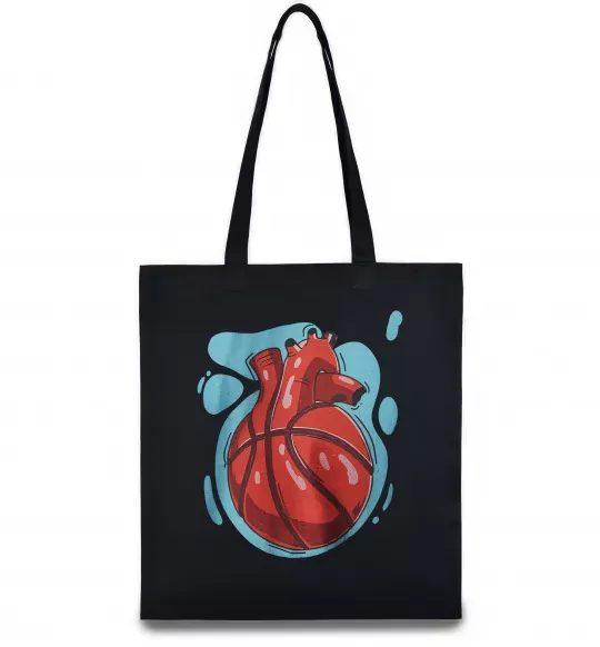 Еко-сумка Basketball heart Чорний фото