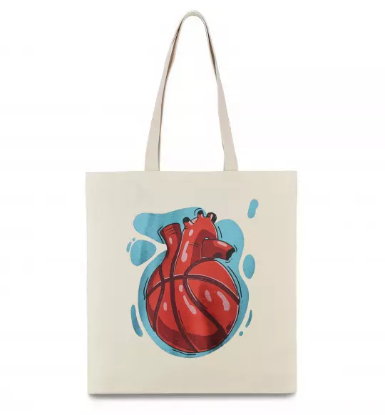 Еко-сумка Basketball heart Бежевий фото
