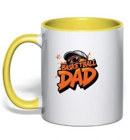 Чашка з кольоровою ручкою Basketball dad
