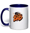 Чашка с цветной ручкой Basketball dad Глубокий темно-синий фото