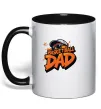 Чашка с цветной ручкой Basketball dad Черный фото