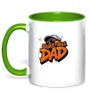 Чашка с цветной ручкой Basketball dad Лаймовый фото