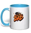 Чашка с цветной ручкой Basketball dad Голубой фото