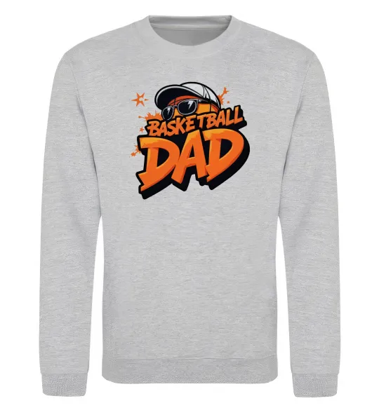 Свитшот Basketball dad Серый меланж фото