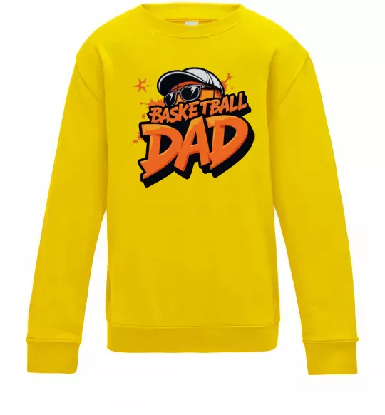Детский Свитшот Basketball dad Солнечно желтый фото
