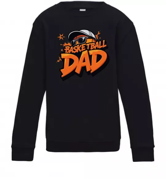 Детский Свитшот Basketball dad Черный фото