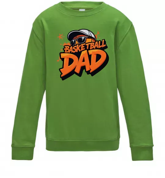 Детский Свитшот Basketball dad Лаймовый фото