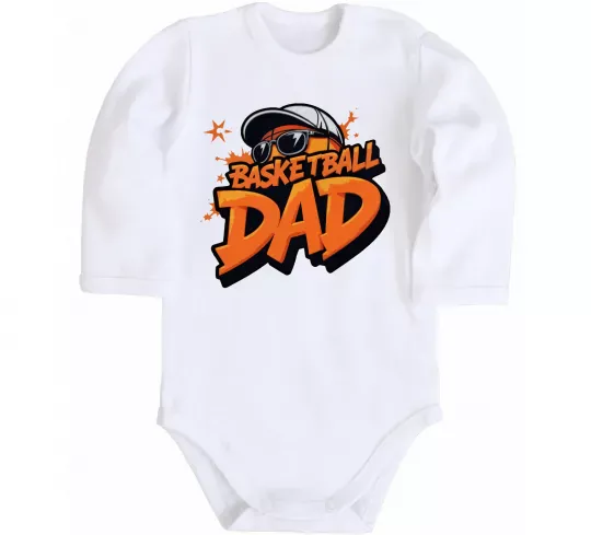 Дитячий бодік Basketball dad Білий фото