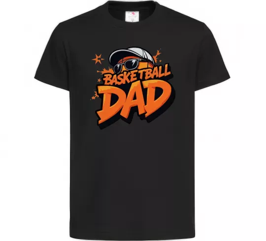 Дитяча футболка Basketball dad Чорний фото