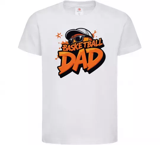 Дитяча футболка Basketball dad Білий фото