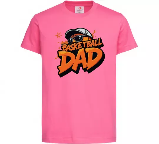 Дитяча футболка Basketball dad Яскраво-рожевий фото