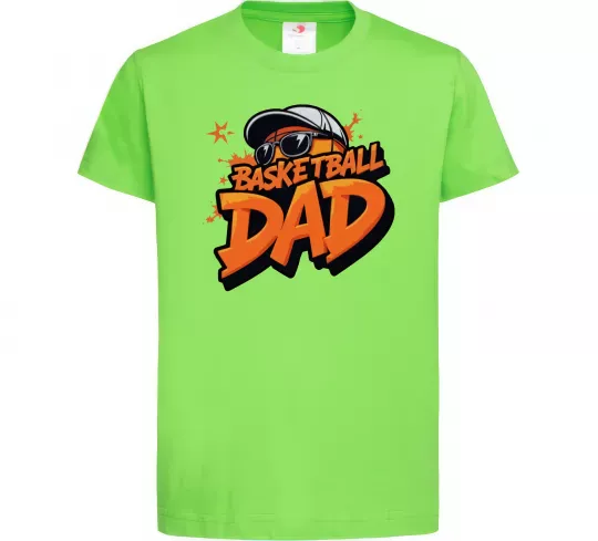 Дитяча футболка Basketball dad Лаймовий фото