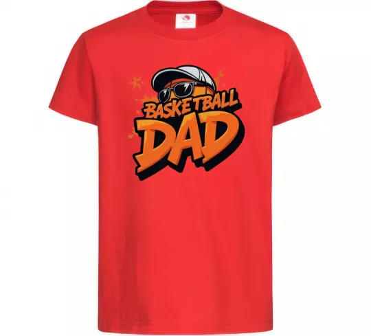Дитяча футболка Basketball dad Червоний фото