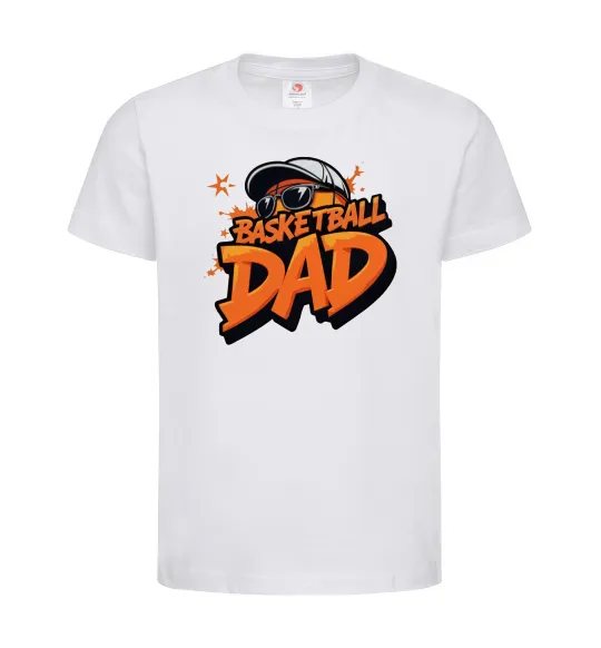 Детская футболка Basketball dad Белый фото