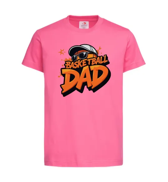 Детская футболка Basketball dad Ярко-розовый фото