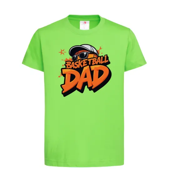 Детская футболка Basketball dad Лаймовый фото