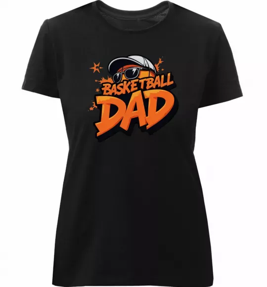 Женская премиум футболка Basketball dad Черный фото