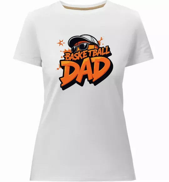 Женская премиум футболка Basketball dad Белый фото
