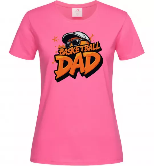 Женская футболка Basketball dad Ярко-розовый фото
