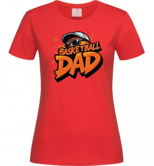 Женская футболка Basketball dad Красный фото