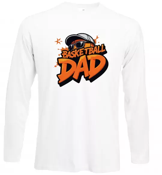 Лонгслив Basketball dad Белый фото