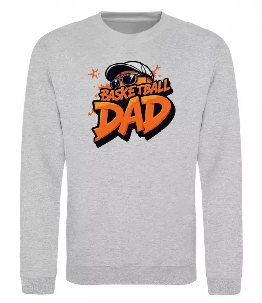 Свитшот Basketball dad Серый меланж фото