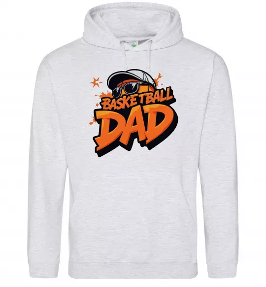 Мужская толстовка (худи) Basketball dad Серый меланж фото