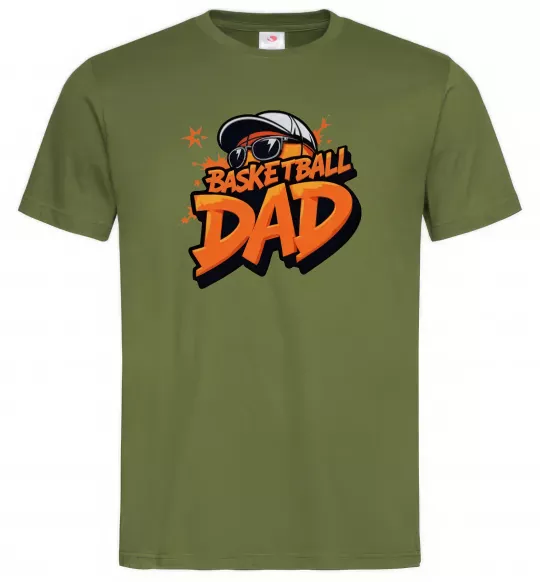 Мужская футболка Basketball dad Оливковый фото