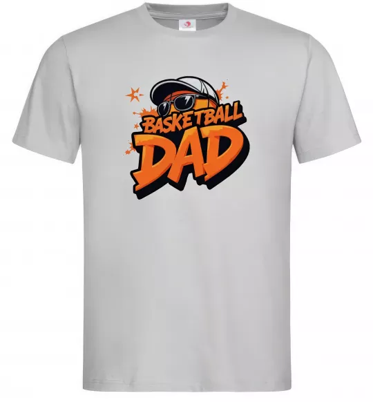 Мужская футболка Basketball dad Серый фото