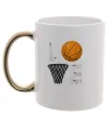 Чашка з кольоровою ручкою Basketball love Золото фото