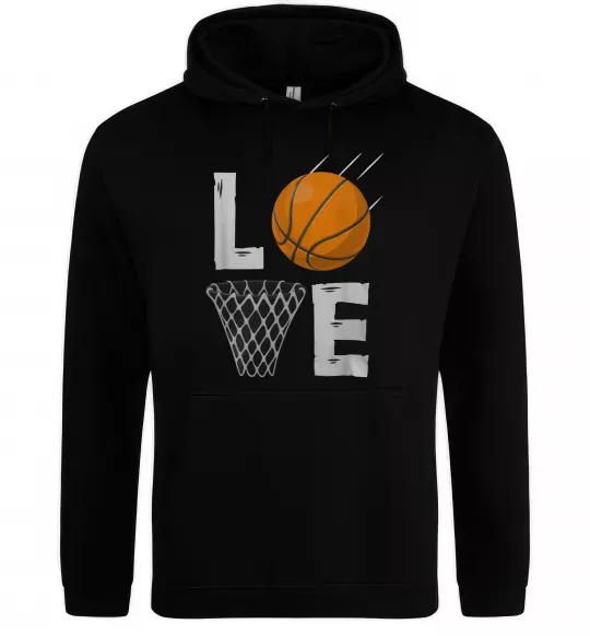 Мужская толстовка (худи) Basketball love Черный фото