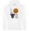 Мужская толстовка (худи) Basketball love Белый фото
