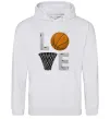 Мужская толстовка (худи) Basketball love Серый меланж фото