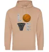 Женская толстовка (худи) Basketball love Песочный фото