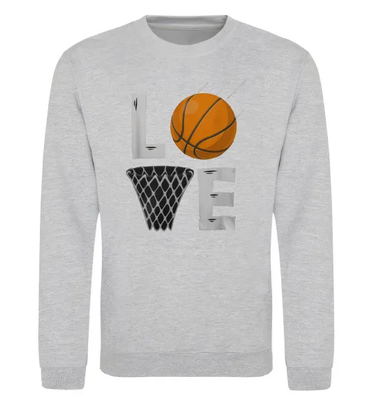 Свитшот Basketball love Серый меланж фото