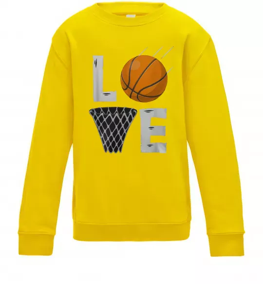 Дитячий світшот Basketball love Сонячно жовтий фото