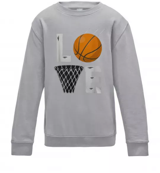 Дитячий світшот Basketball love Сірий меланж фото