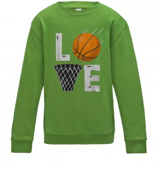 Дитячий світшот Basketball love Лаймовий фото
