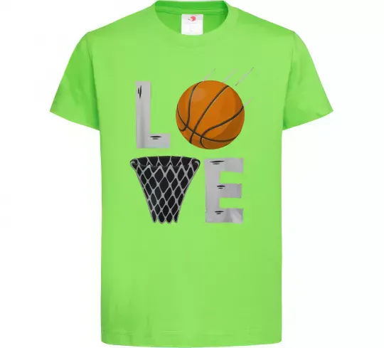 Детская футболка Basketball love Лаймовый фото