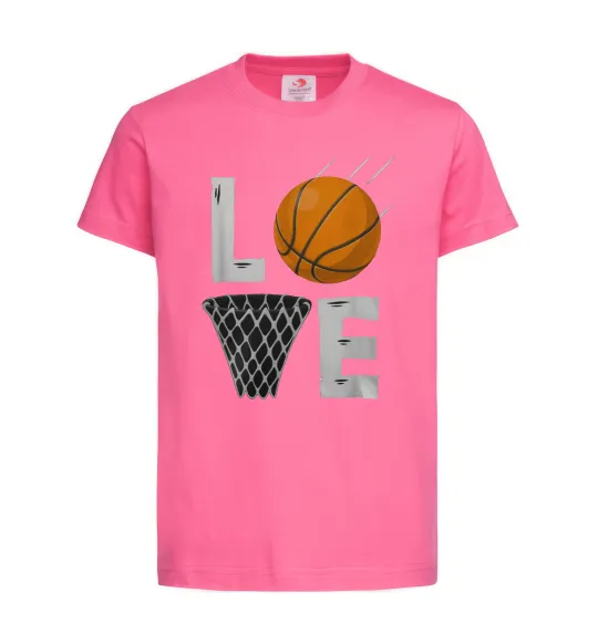 Детская футболка Basketball love Ярко-розовый фото