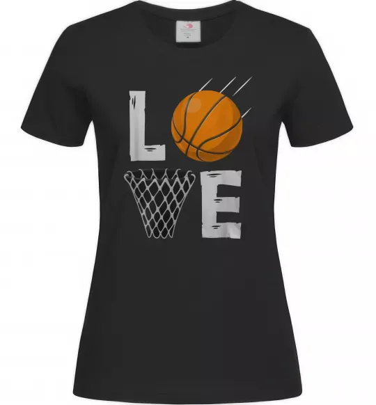 Женская футболка Basketball love Черный фото