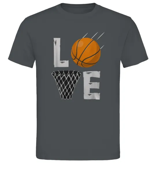 Чоловіча футболка Basketball love Графіт фото